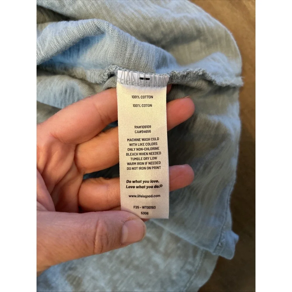 Life Is Good Blue Womens I've Got A Pocket Full Of Sunshine 2X Casual Boho Tee - Picture 5 of 5
